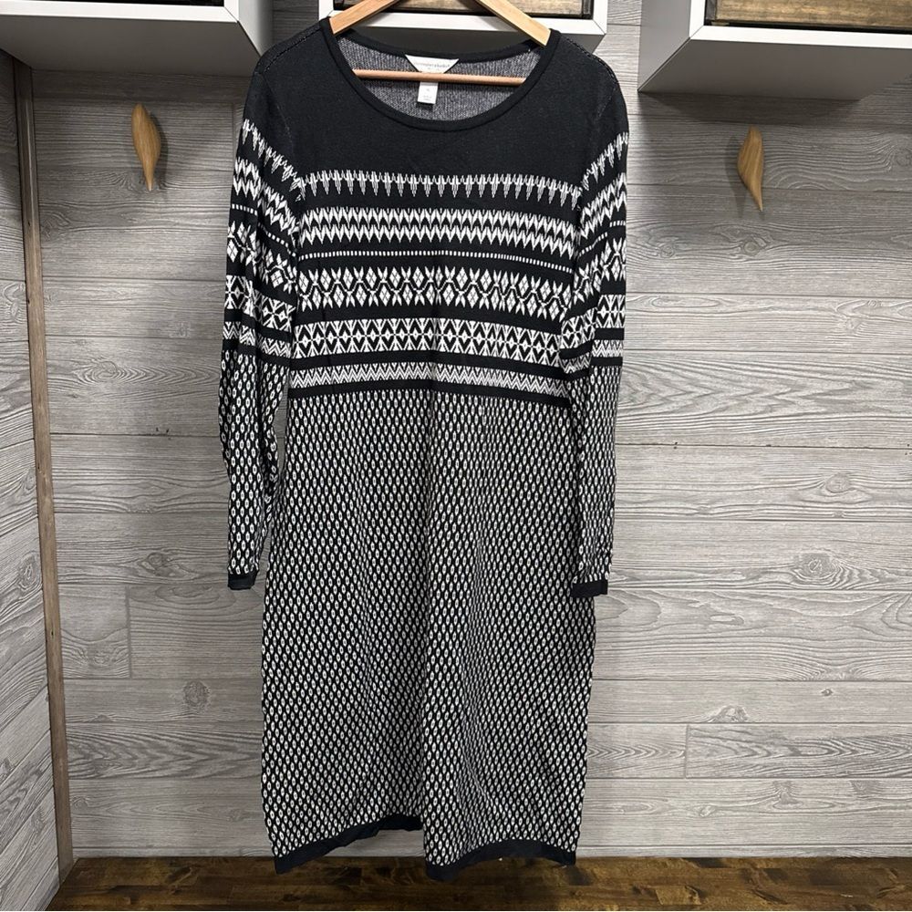 Christopher Banks Fair Isle Sweater Dress XL Long Sleeve Nordic Cozy Cabin - Picture 1 of 8